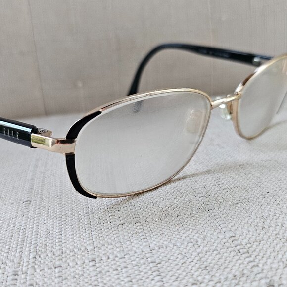 Elle Eyeglasses Frame EL13344 GD Women's Black Metal Oval Full Rim 51[]16 135 - Picture 3 of 16